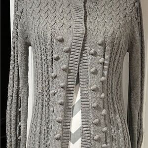 NWTS! Liz Claiborne Gray Cable Knit Women's cardigan Sweater S/M